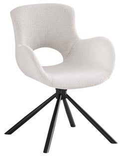 Krzesło do jadalni złamana biel tkanina boucle 59x83 cm – grafika-1.