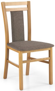 Krzesło drewniane kolor olcha 45x90 cm siedzisko i oparcie brązowe – obraz-1