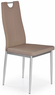 Krzesło ekoskóra brązowa cappuccino nogi ze stali 44x97 cm – obraz-1