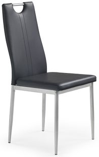 Krzesło ekoskóra czarna nogi ze stali 44x97 cm – obraz-1