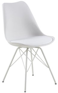 Eleganckie krzesło do jadalni z ekoskóry białe z nowoczesnym stylem – grafika-1.