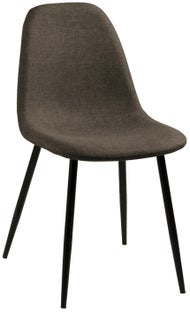 Krzesło tapicerowane 45 x 84 cm szaro-brązowe nogi czarne – obraz-1