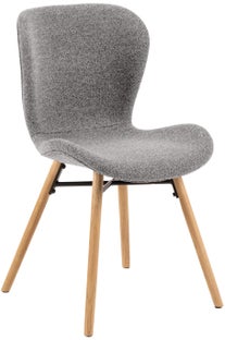 Krzesło tapicerowane 47x83 cm szare - nogi drewniane olejowane – obraz-1