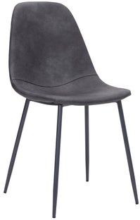 Krzesło z ekoskóry ciemnoszare nogi czarne 43x84 cm – obraz-1