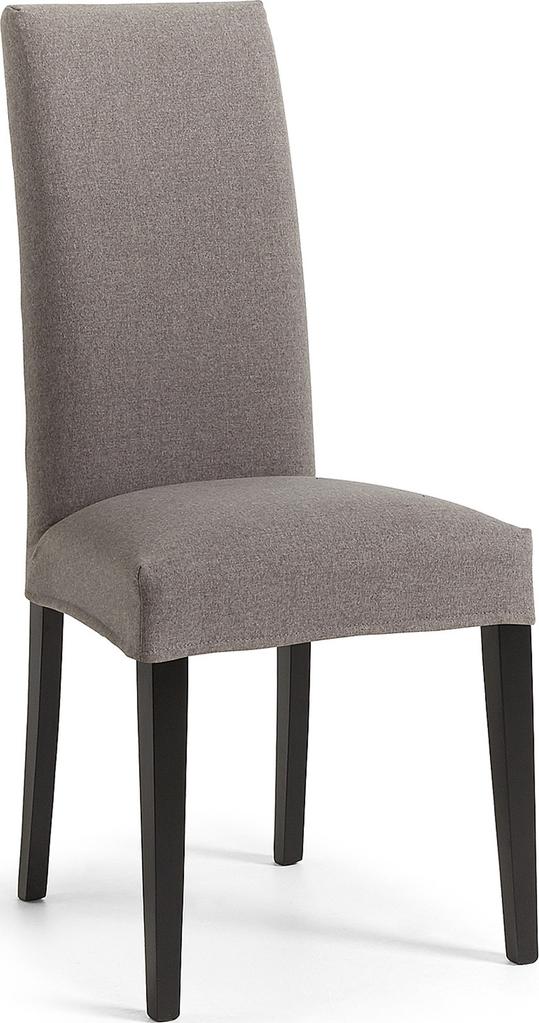 Krzesło tapicerowane szare nogi czarne bukowe – obraz-1