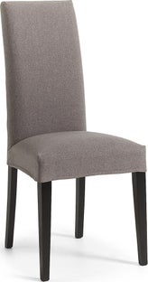 Krzesło tapicerowane szare nogi czarne bukowe – obraz-1