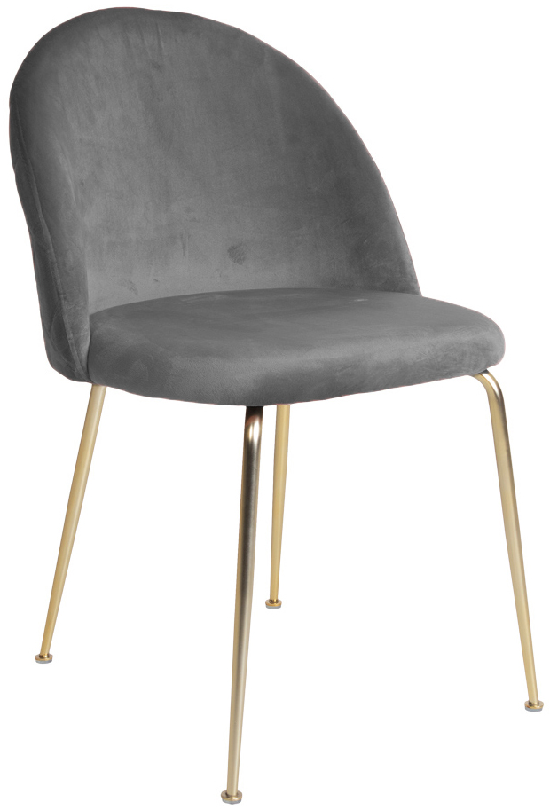 Krzesło Geneve 51x78 cm szare welur - nogi złote – grafika-1.