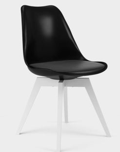 Krzesło Gina Bess 49x83 cm czarne nogi białe z ekspozycji – grafika-1.