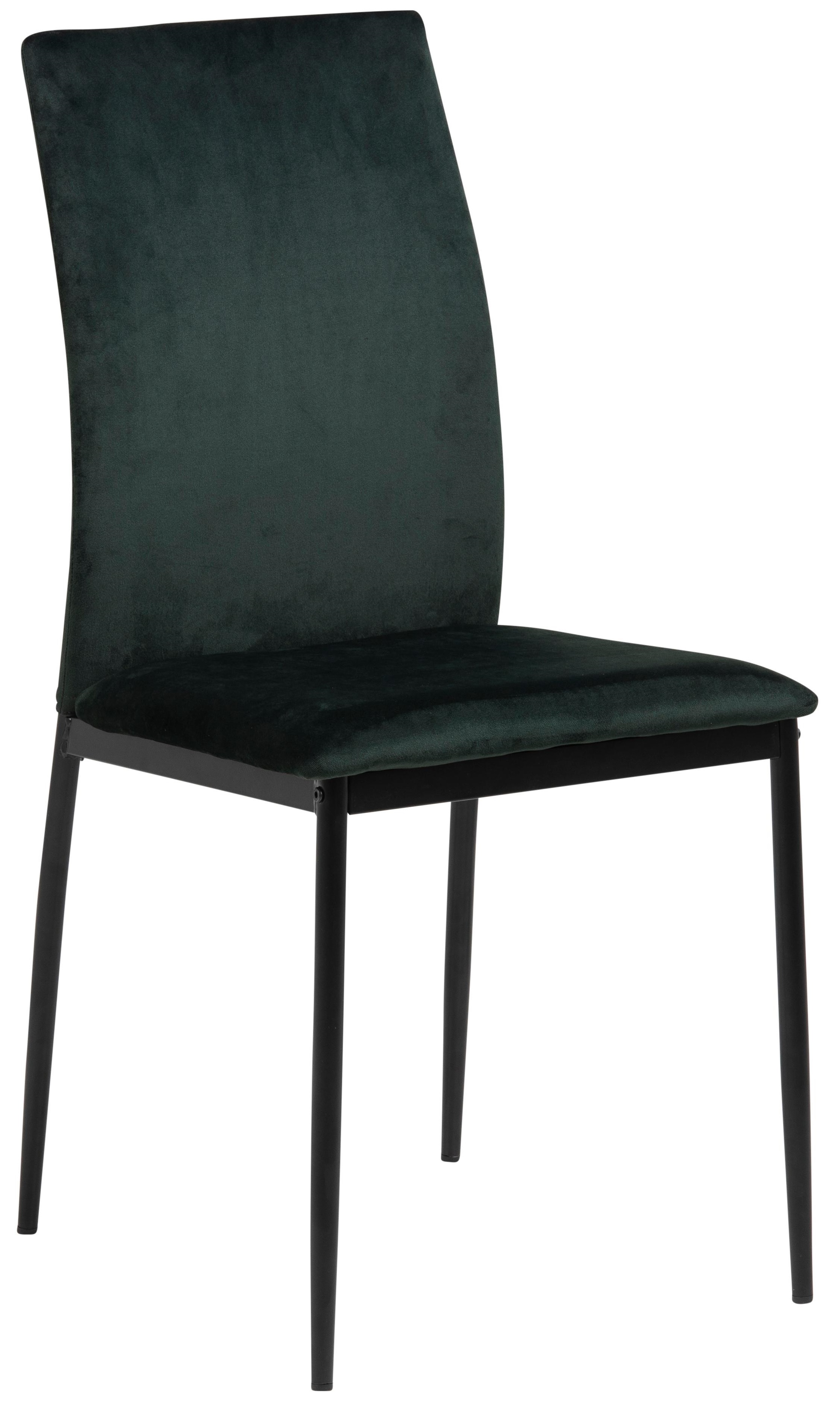 Krzesło do jadalni welurowe zielone nogi czarne – obraz-1
