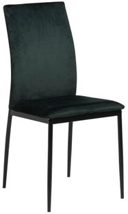 Krzesło do jadalni welurowe zielone nogi czarne – obraz-1