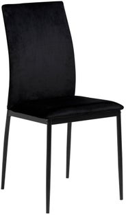 Krzesło welurowe czarne nogi metalowe 44 x 92 cm – obraz-1