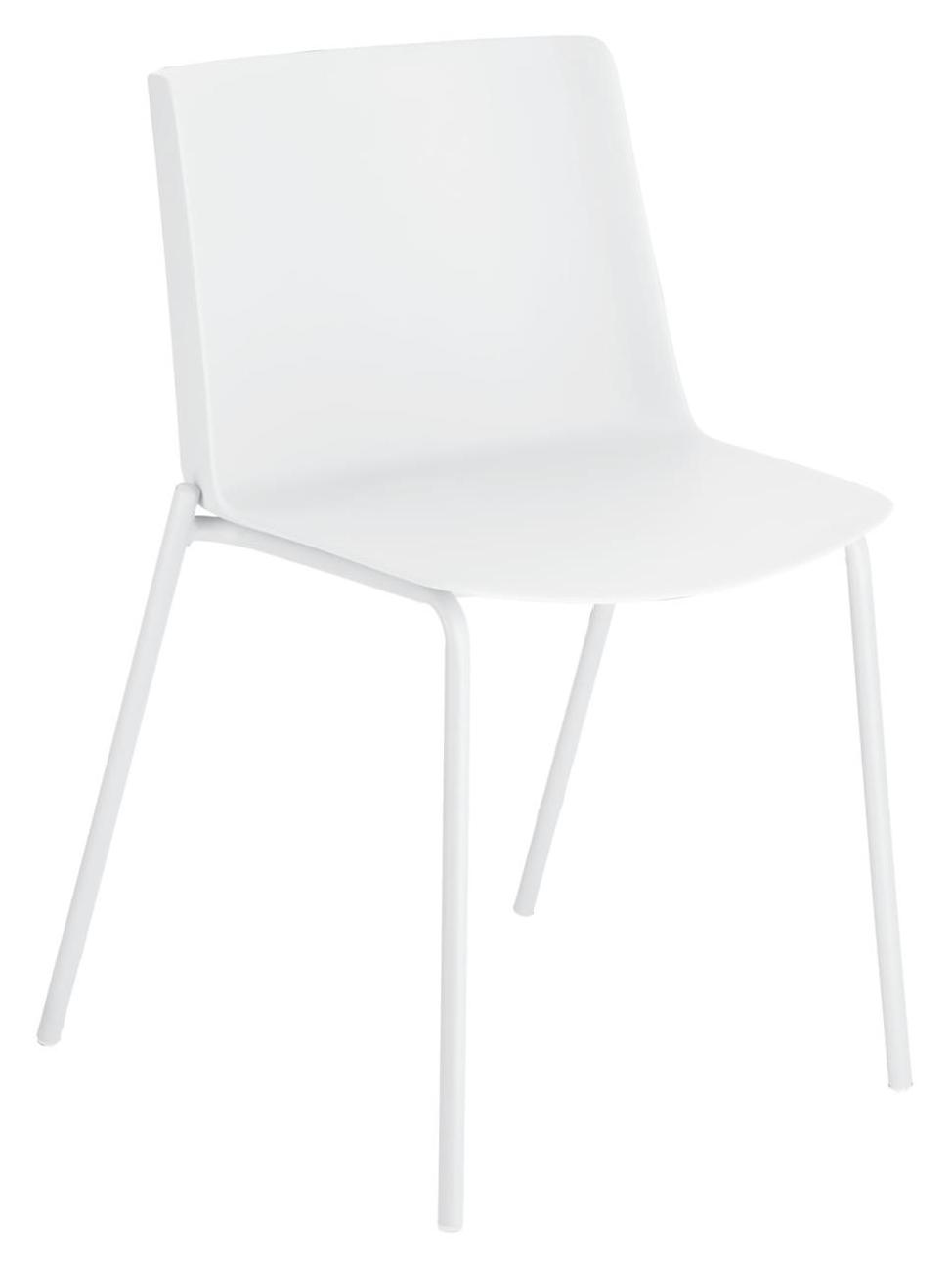 Krzesło do jadalni z tworzywa sztucznego białe – obraz-1