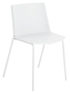 Krzesło do jadalni z tworzywa sztucznego białe – obraz-1