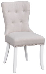 Krzesło do jadalni pikowane białe nogi białe – obraz-1