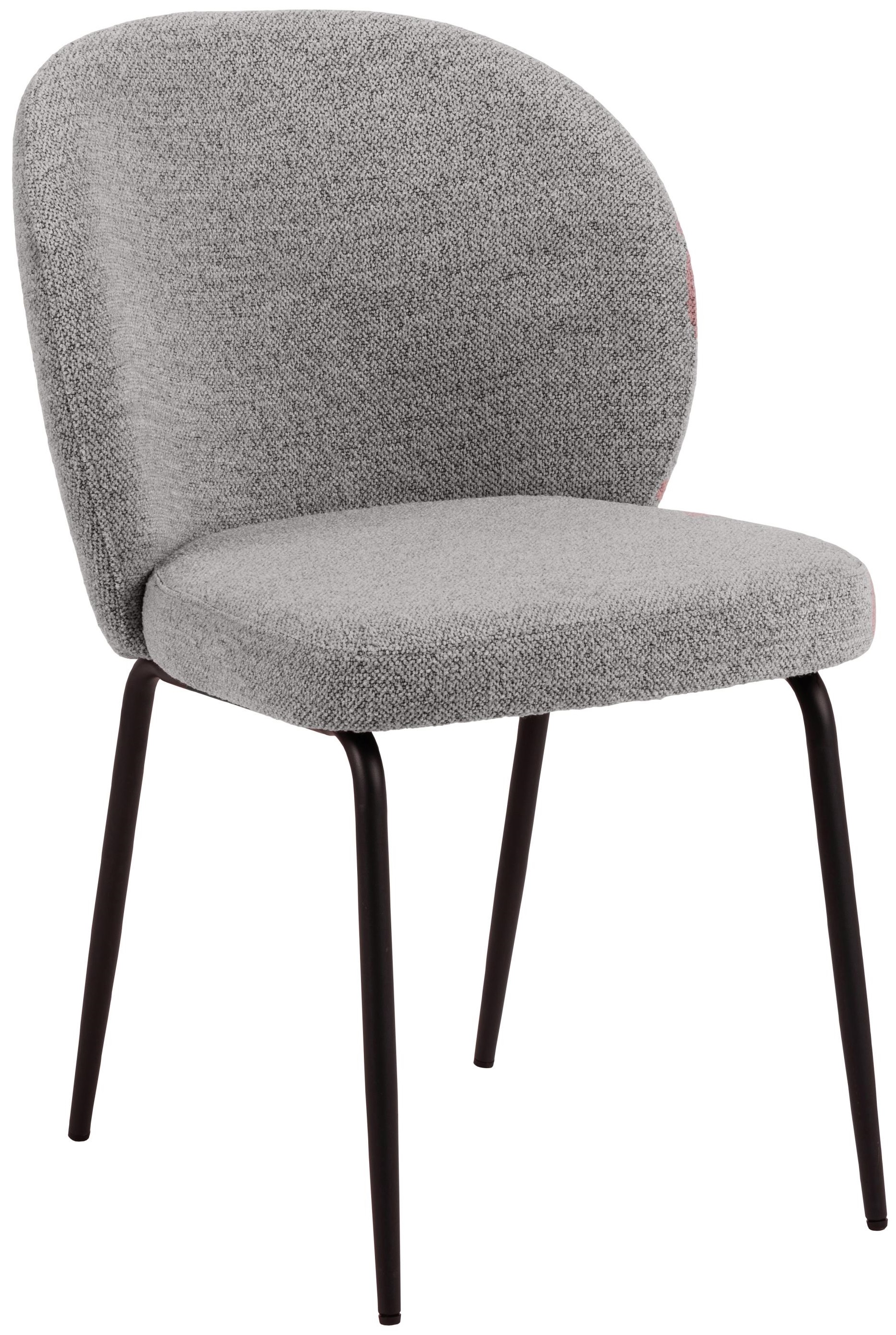 Krzesło do jadalni 47x82 cm szare - nogi czarne – obraz-1