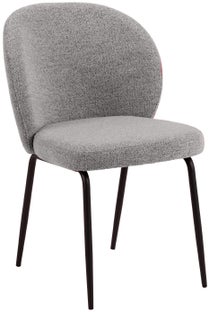 Krzesło do jadalni 47x82 cm szare - nogi czarne – obraz-1