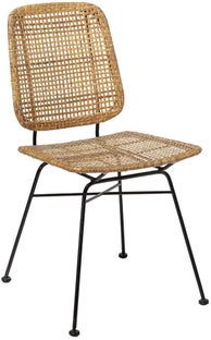 Krzesło boho rattanowe nogi czarne – obraz-1