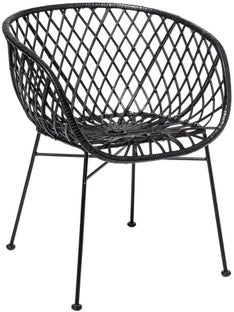 Krzesło boho z podłokietnikami czarne – obraz-1