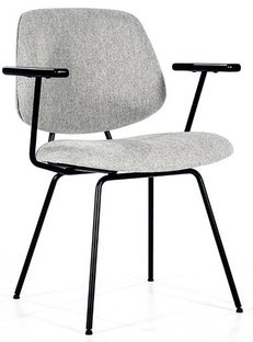 Krzesło z metalowymi podłokietnikami szare 62x82 cm – obraz-1