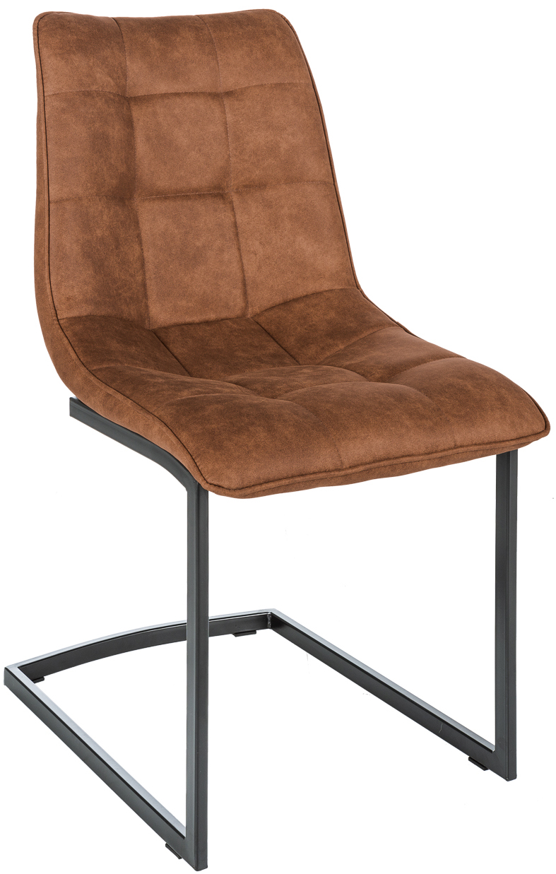 Brązowe krzesło tapicerowane metalowa noga nowoczesny styl – grafika-1.