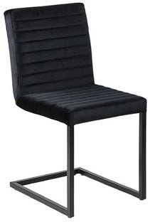 Krzesło do jadalni z przeszyciami szare na czarnych płozach – obraz-1