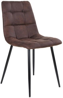 Krzesło tapicerowane mikrofibra brązowe nogi czarne metalowe 44x55 cm – grafika-1.