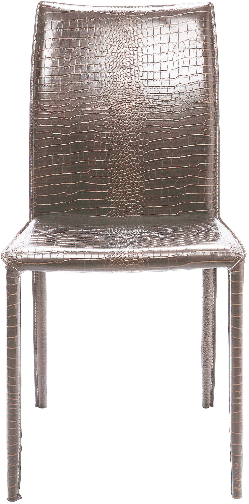 Krzesło Milano 47x91 cm ciemnobrązowe ekoskóra – obraz-1