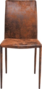 Krzesło brązowe z tapicerką z mikrofibry 47 x 91 cm – obraz-1