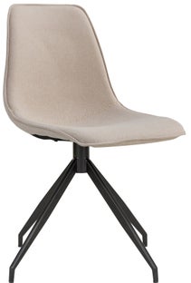 Krzesło minimalistyczne obrotowe piaskowe z czarnymi nogami 48x86 cm – grafika-1.