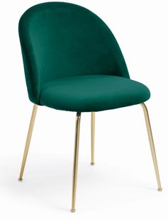 Krzesło do jadalni zielone szare nogi złote – obraz-1