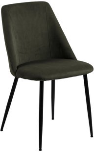 Krzesło sztruksowe ciemnozielone 49 x 84 cm nogi czarne – obraz-1