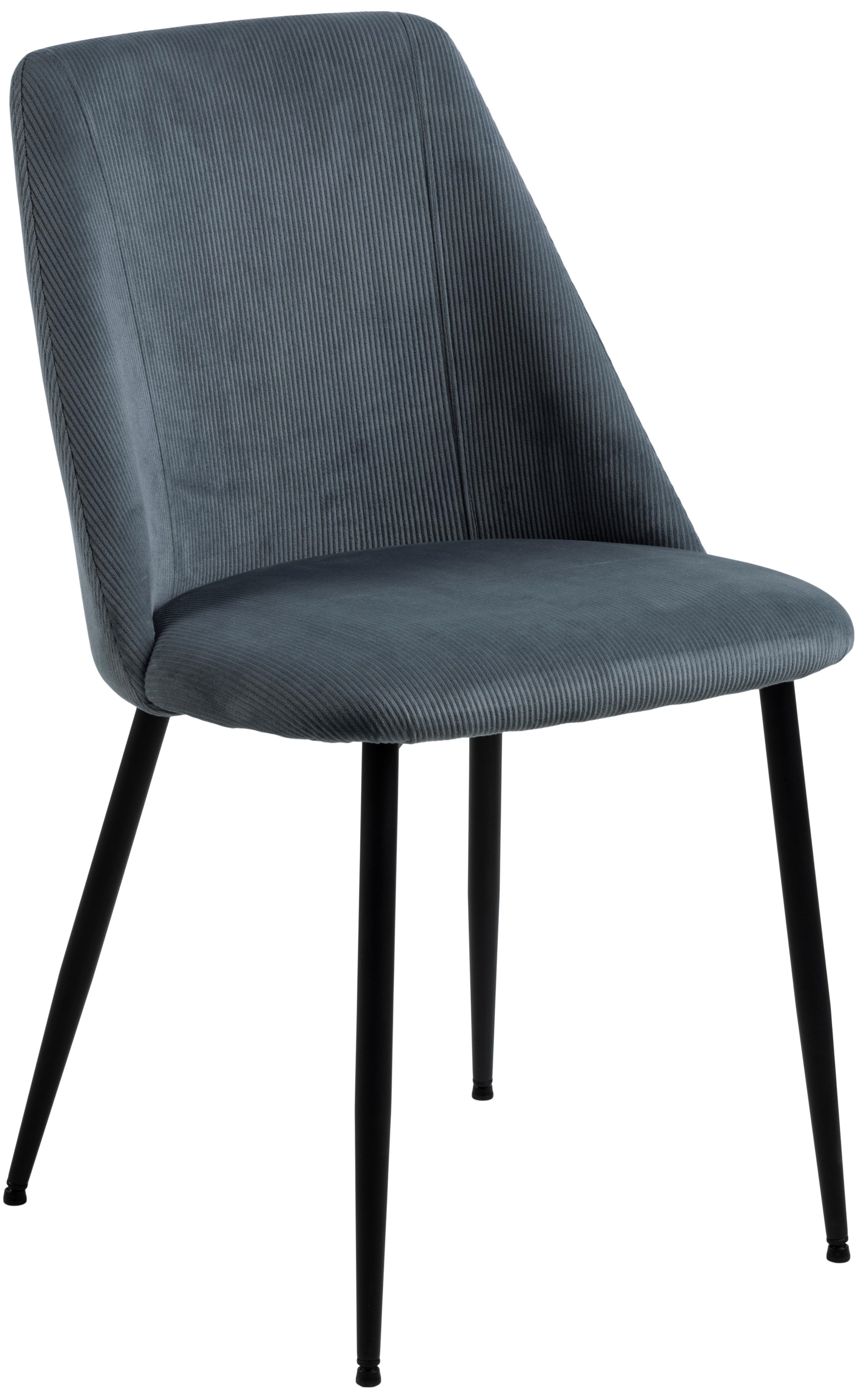 Krzesło tapicerowane szare nogi czarne metalowe 49x58 cm – obraz-1