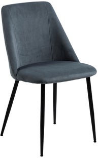 Krzesło tapicerowane szare nogi czarne metalowe 49x58 cm – obraz-1