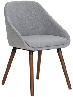 Krzesło tapicerowane szare nogi drewniane – obraz-1