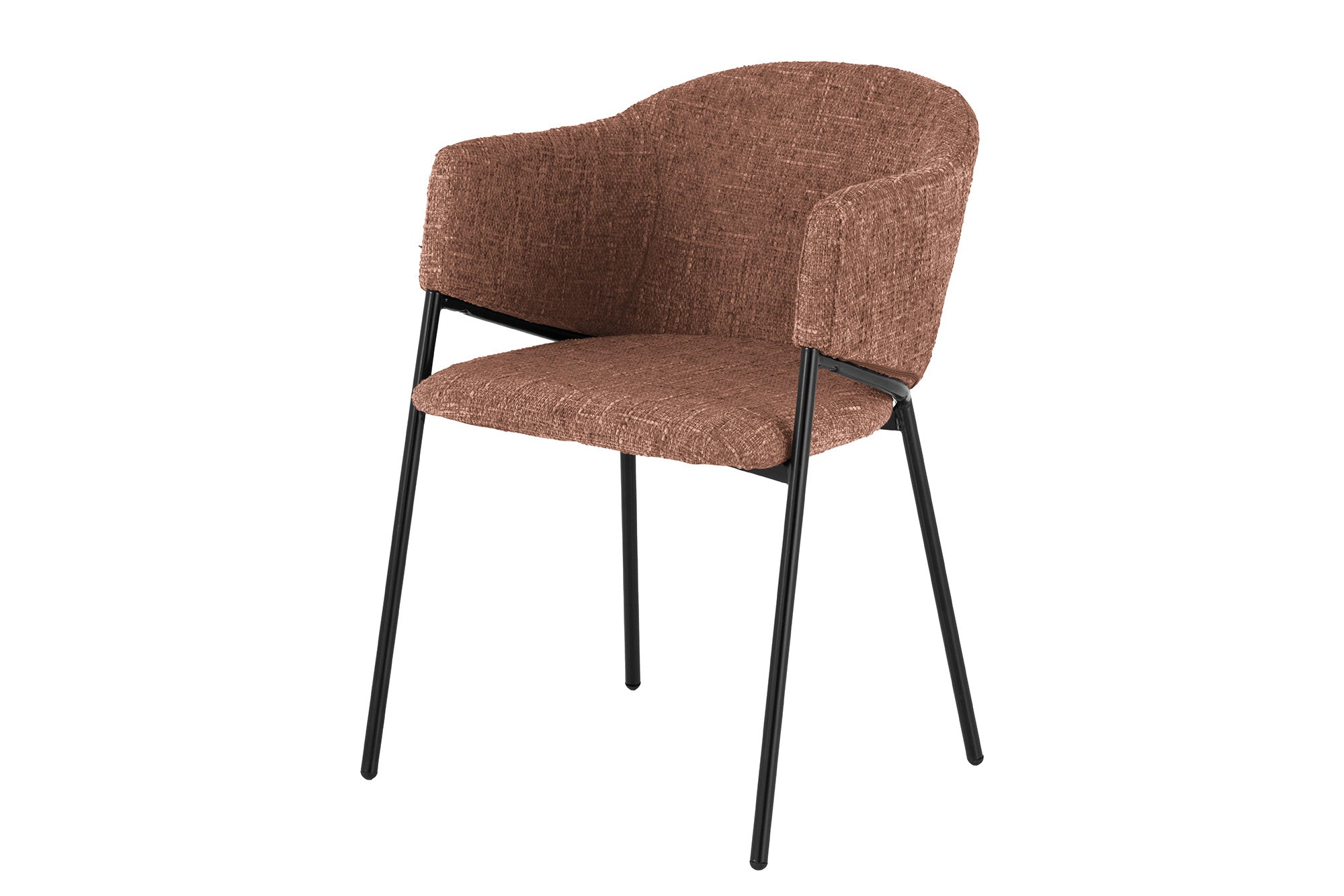 Krzesło NOBLESSE z podłokietnikami, brązowe, czarne nogi – grafika-1.