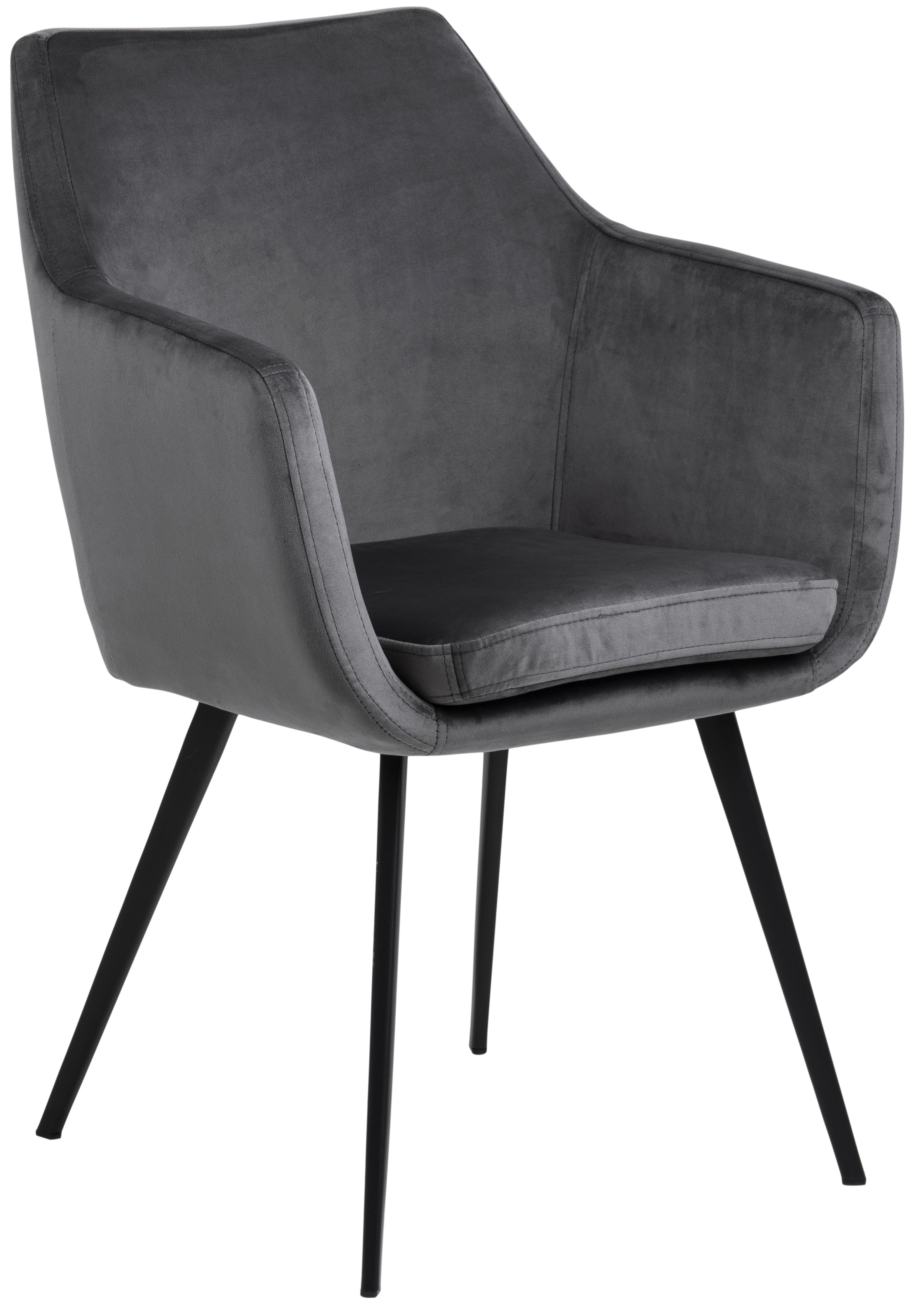 Krzesło Elgar 58x83 cm ciemnoszare nogi czarne – obraz-1