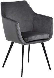 Krzesło Elgar 58x83 cm ciemnoszare nogi czarne – obraz-1