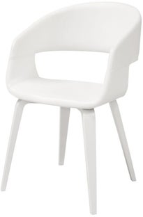 Krzesło Nova 51x78 cm białe ekoskóra nogi fornir topola/dąb – obraz-1