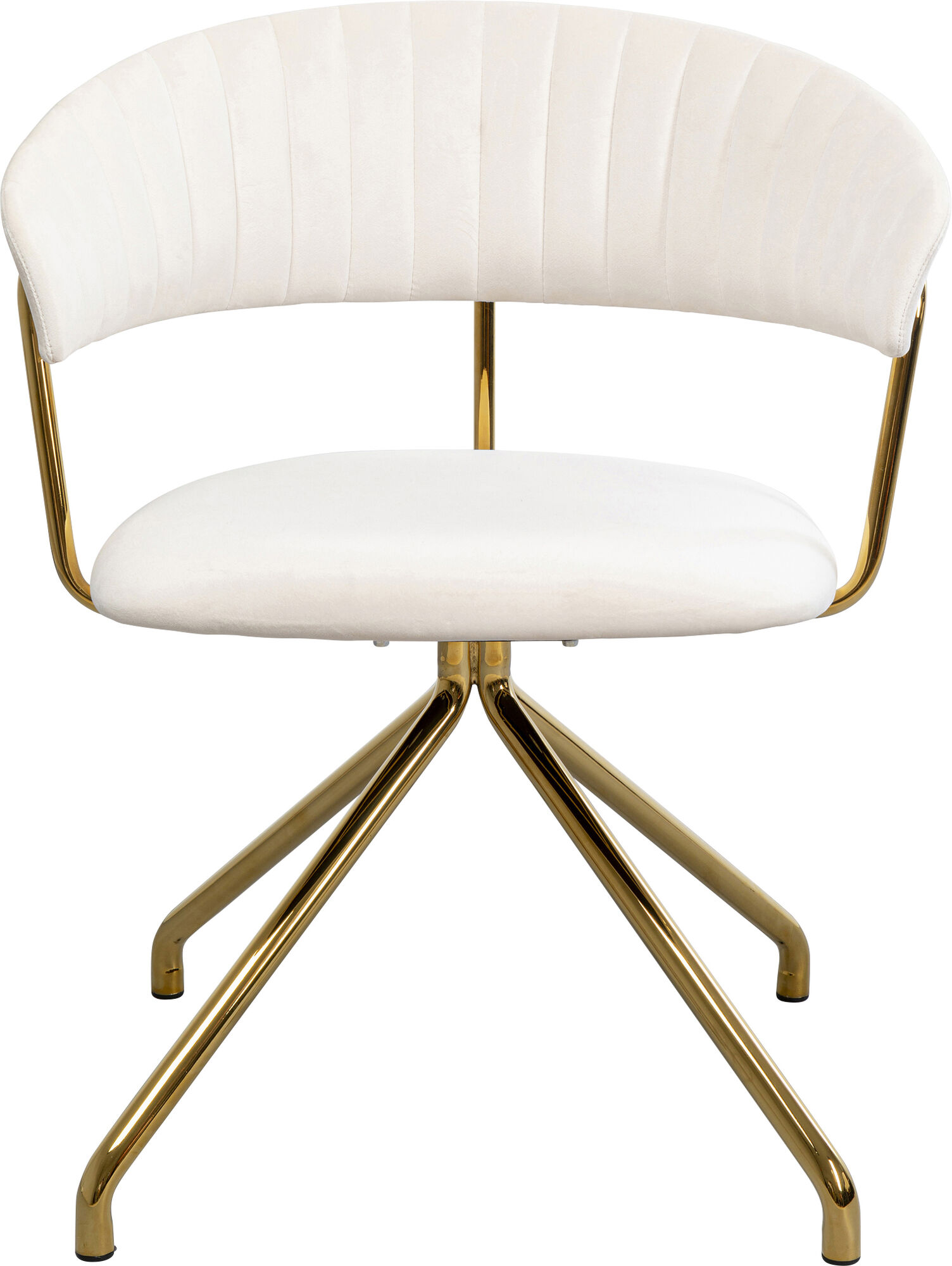 Scaun Rotativ Belle Catifea Crem – imagine-1.