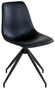 Krzesło obrotowe tapicerka ekoskóra PU czarna nogi stalowe 48x86 cm – grafika-1.