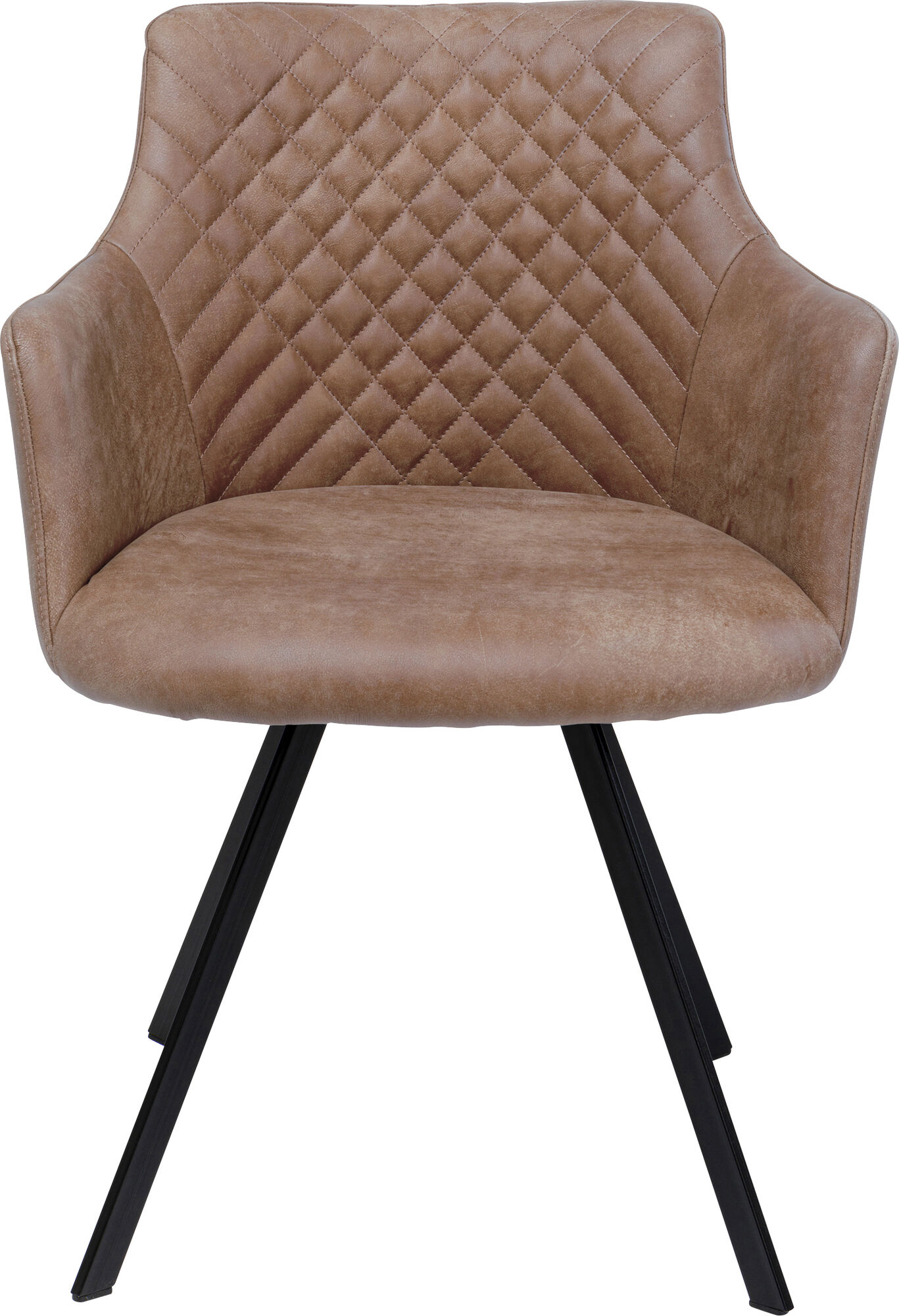 Krzesło obrotowe z podłokietnikami brązowe nogi stal czarne 53x84 cm – obraz-1