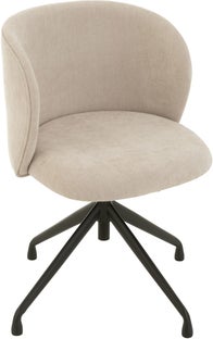 Krzesło obrotowe z regulacją wysokości beżowe nogi czarne 48x56 cm – obraz-1