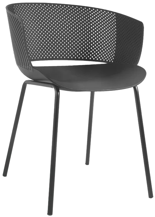 Krzesło ogrodowe 56x76 cm czarne – obraz-1