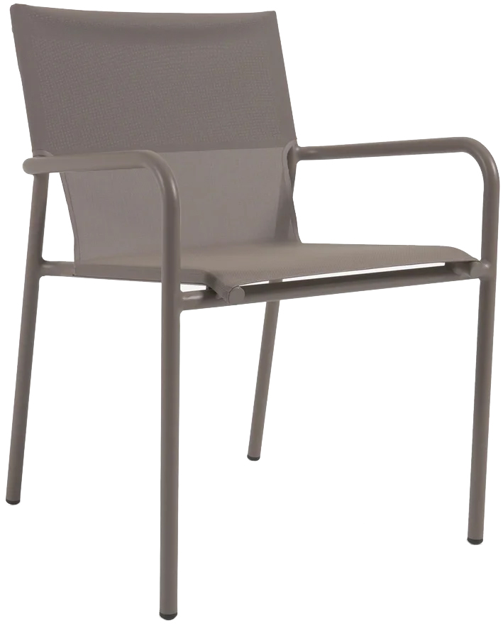 Krzesło ogrodowe z podłokietnikami metalowe brązowe – obraz-1