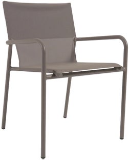 Krzesło ogrodowe z podłokietnikami metalowe brązowe – obraz-1