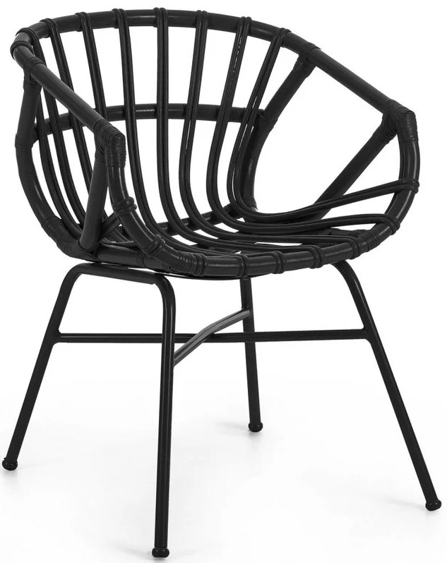 Krzesło ogrodowe 55x73 cm czarne – obraz-1