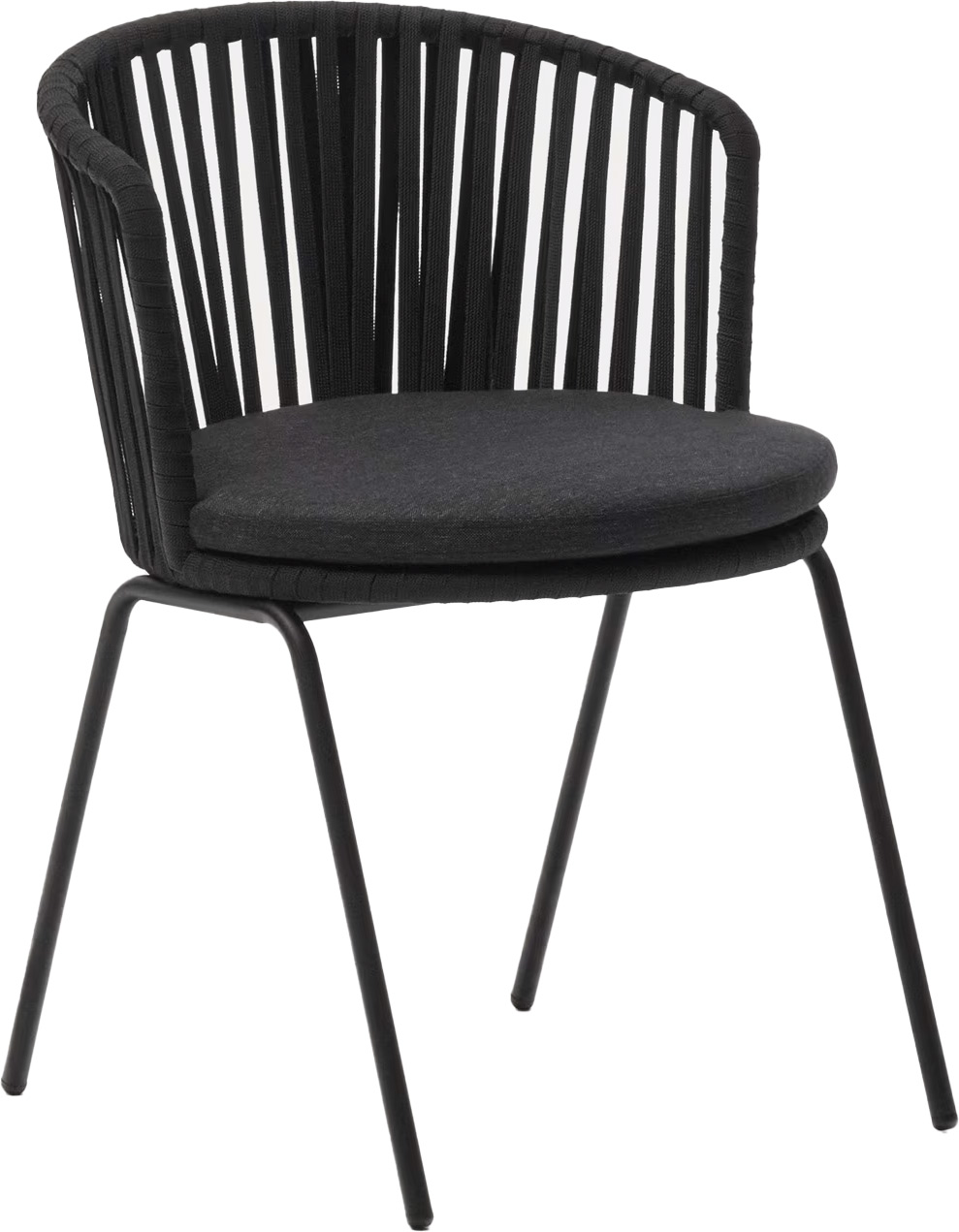 Krzesło ogrodowe metalowe czarne 59x77 cm – obraz-1