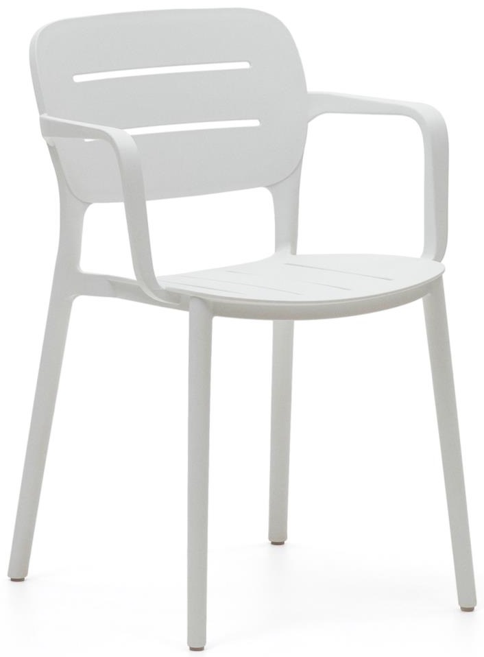 Krzesło ogrodowe z białego tworzywa sztucznego 53x79 cm – obraz-1