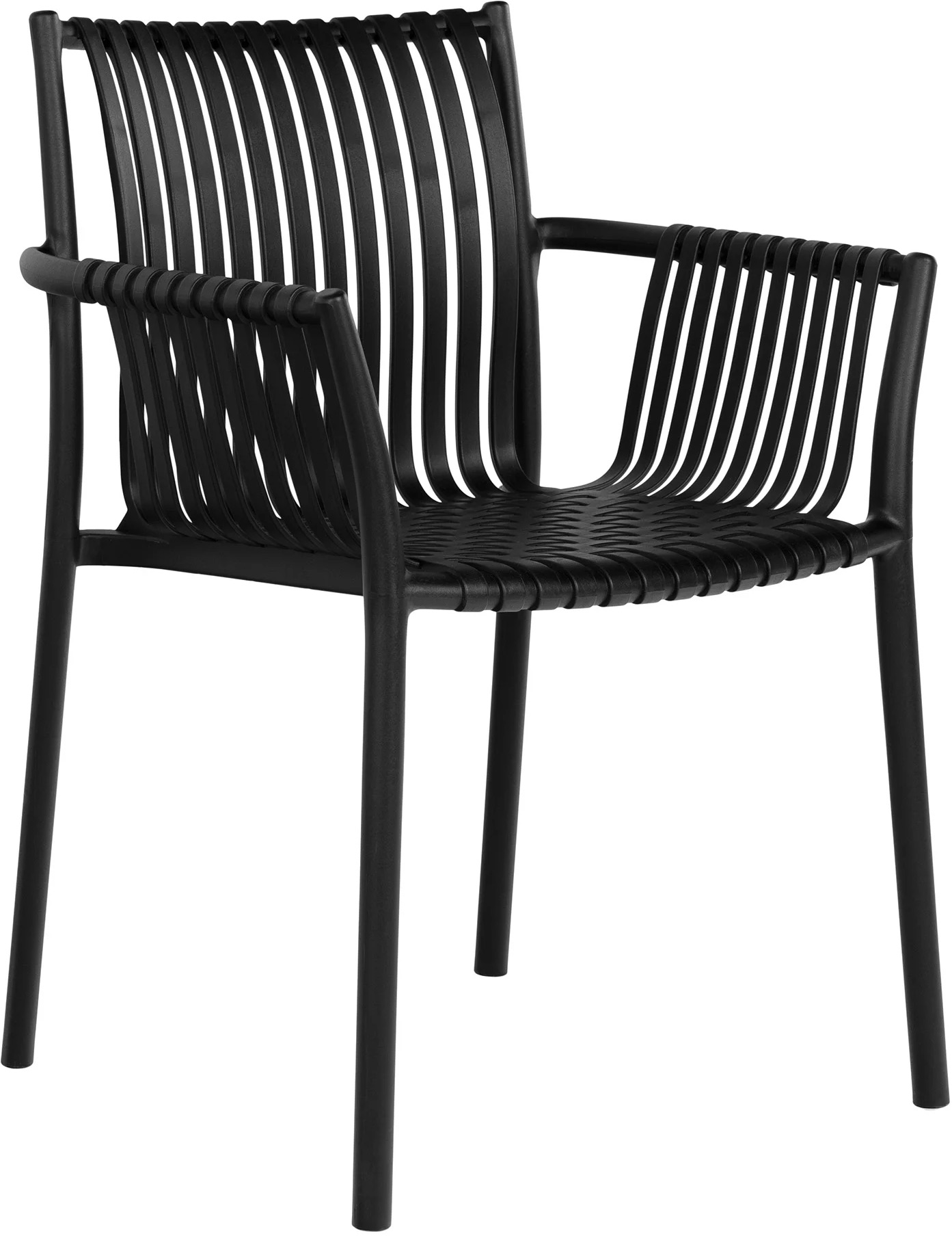 Krzesło ogrodowe plastikowe ażurowe czarne 56x82 cm – grafika-1.