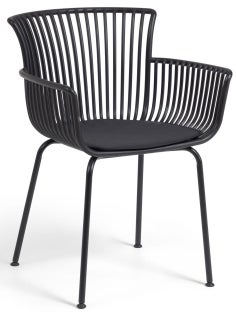 Krzesło ogrodowe 58x80 cm czarne – obraz-1